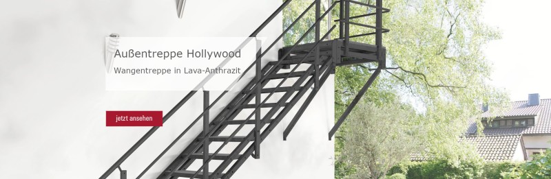 Außentreppe Hollywood in Anthrazit